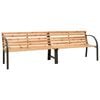 vidaXL Twin Garden Bench Brown Chinese fir wood, powder-coated steel Large