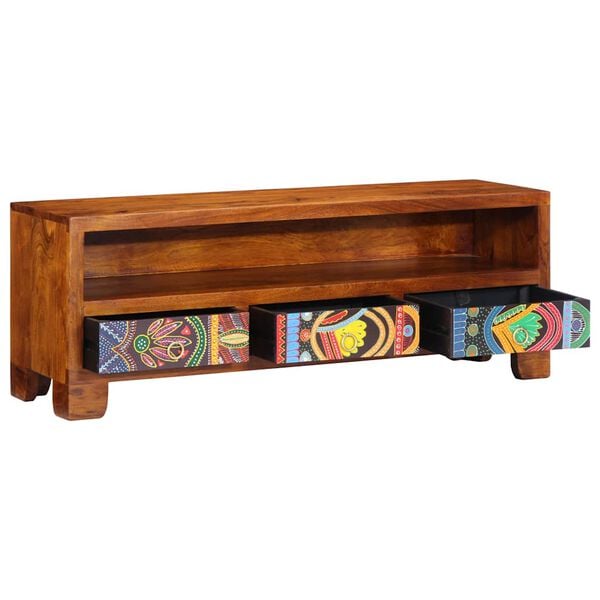 vidaXL TV Cabinet Multicolor Solid Acacia Wood TV Cabinet Rectangular