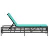 vidaXL Patio Sun Lounger Black PE rattan Standard Patio Sun Lounger