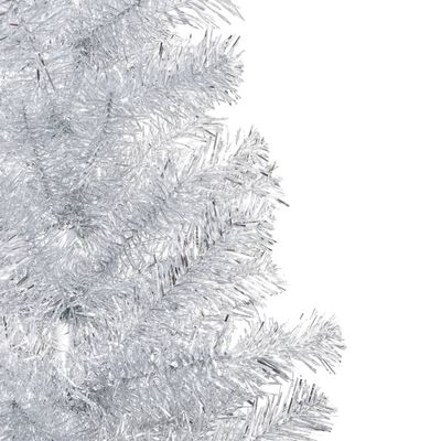 vidaXL Artificial Pre-lit Christmas Tree with Ball Set Silver 70.9" PET