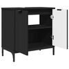 vidaXL Bathroom Furniture Set with Drawer 2 pcs Black Engineered wood