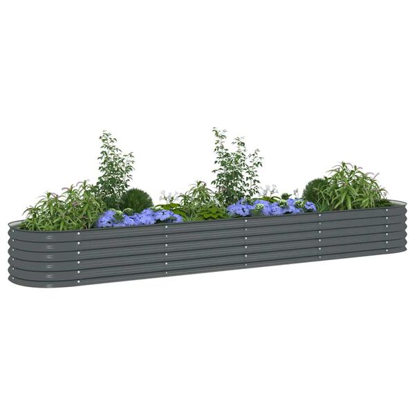 vidaXL Garden Raised Bed Grey Galvanized Steel Extra Large Sturdy