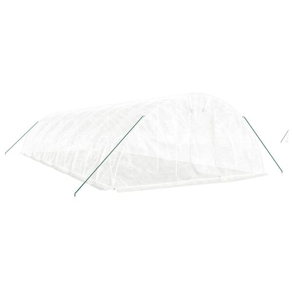 vidaXL Greenhouse White Polyethylene (PE), Galvanized Steel Large