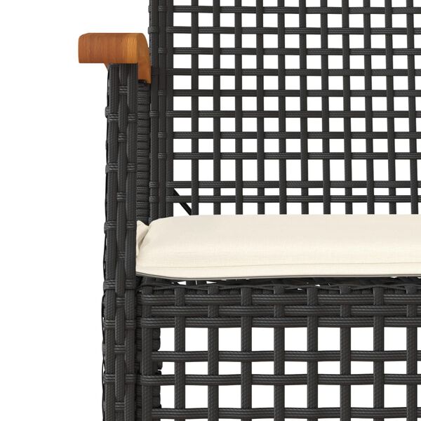 vidaXL Garden Dining Set Black, Cream White