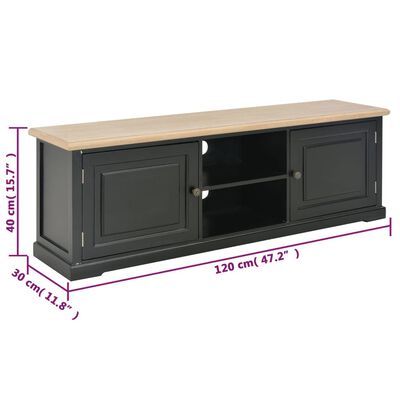 vidaXL TV Cabinet Black 47.2"x11.8"x15.7" Wood