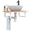 vidaXL Basin Shelf Wall Mounted Steel and Solid Wood Oak