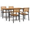vidaXL Garden Dining Set Brown Solid Acacia wood and Powder-Coated Steel
