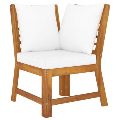 vidaXL 9 Piece Patio Lounge Set with Cushion Cream Solid Acacia Wood