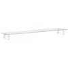 vidaXL Monitor Stand White 39.4"x7.9"x3.1" Tempered Glass and Metal
