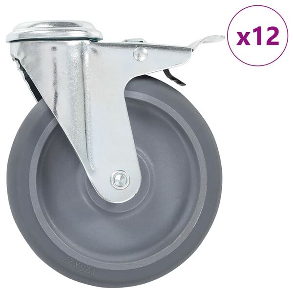 vidaXL 12 pcs Bolt Hole Swivel Casters 4.92 " (3x143429)