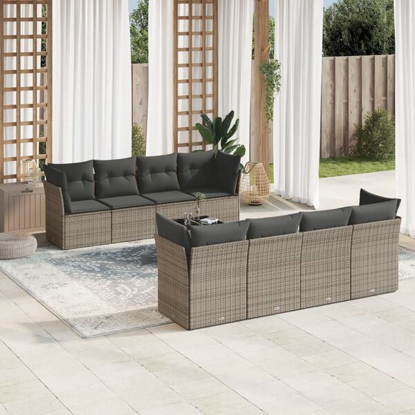 vidaXL Garden Sofa Set Grey, Dark Grey