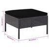 vidaXL Garden Lounge Set Black Poly rattan, powder-coated steel
