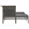 vidaXL 5 Piece Patio Lounge Set with Cushions Grey Poly Rattan