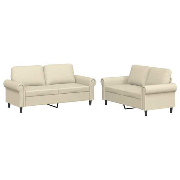 vidaXL Sofa Set Cream
