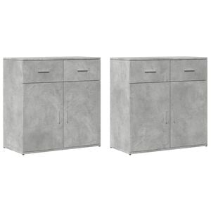 vidaXL Sideboards 2 pcs Concrete Gray 31.1"x15"x31.5" Engineered Wood