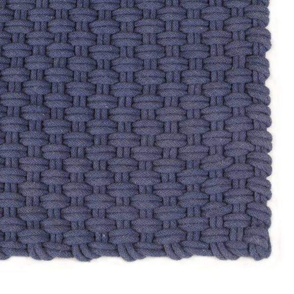 vidaXL Rug Navy Blue Cotton 47.2 x 70.9 in Patterned Rug Rectangular