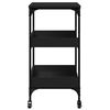vidaXL Kitchen Trolley Black 23.6"x16.1"x31.7" Engineered Wood