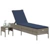 vidaXL Patio Sun Lounger Grey PE rattan Single Multi-Position Backrest