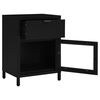vidaXL Nightstand Black Steel Compact Bedside Table Rectangular