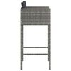 vidaXL Bar Stool Set of 4 Grey Poly rattan, powder-coated steel Standard