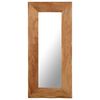vidaXL Mirror Brown, Clear Solid Acacia wood, Glass 19.7 x 43.3 in