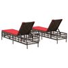 vidaXL Patio Sun Lounger Brown PE rattan 78 x 21.7 x 37.8 in