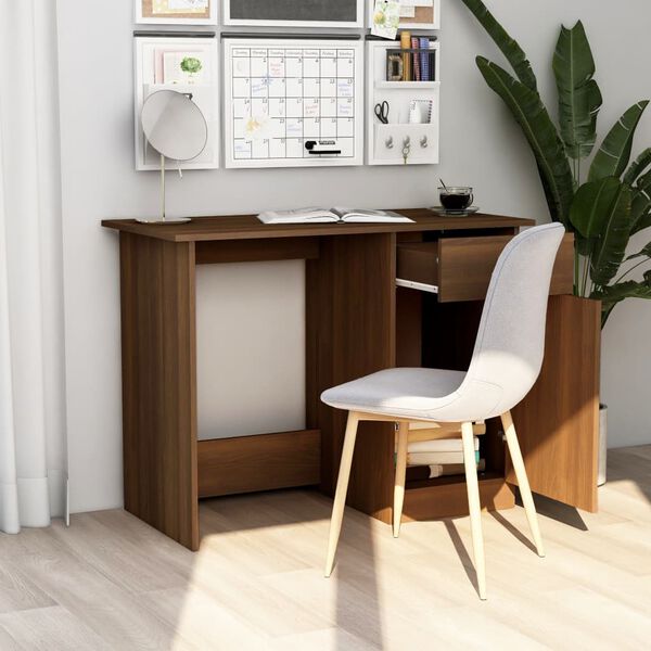 vidaXL Desk Brown Oak 39.4x19.7x29.9" Engineered Wood