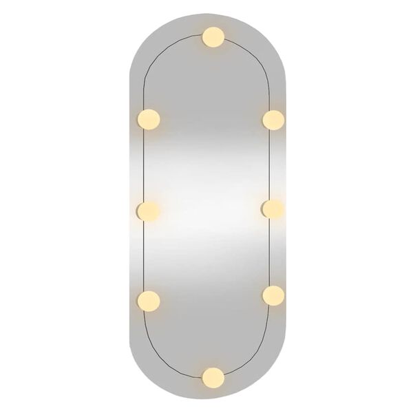 vidaXL Wall Mirror With Led Light Warm white / cold white lighting Glass