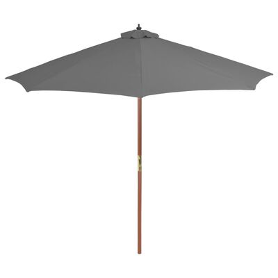 vidaXL Outdoor Parasol with Wooden Pole 118.1" Anthracite