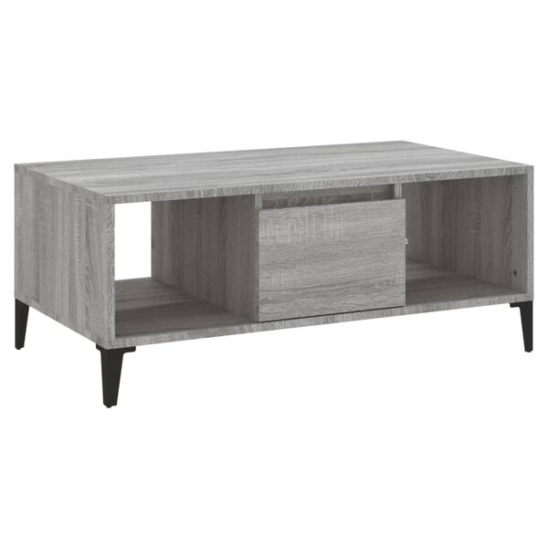 vidaXL Coffee Table Grey sonoma Engineered wood, Metal Medium