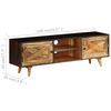 vidaXL TV Cabinet Brown Solid Mango Wood Medium TV Cabinet Rectangular