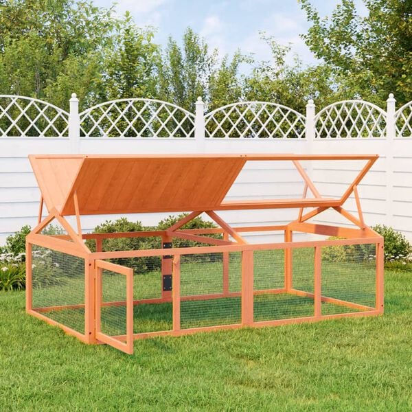 vidaXL Run Box Brown Solid pine wood, plywood Large Durable Run Box