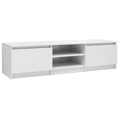 vidaXL TV Stand High Gloss White 55.1"x15.7"x14" Engineered Wood