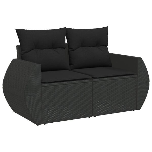 vidaXL Garden Sofa Set Black