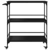 vidaXL Kitchen Trolley Black 39.6"x19.7"x41.3" Engineered Wood