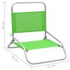 vidaXL Beach Chair Set of 2 Green Oxford fabric with PE coating, steel
