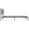 vidaXL Bed Frame Black Powder-coated steel Double Bed Bed Frame