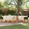 vidaXL Garden Sofa Set Black Solid acacia wood 6 Piece Modular