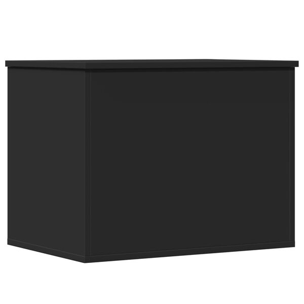 vidaXL Storage Box Black Engineered Wood Medium Storage Box