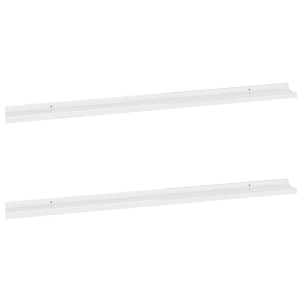 vidaXL Wall Shelf Set of 2 High gloss white MDF
