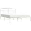 vidaXL Bed Frame White Powder-Coated Steel 70.9x78.7 in Rectangular