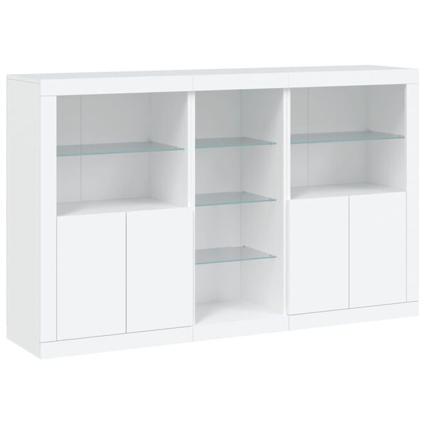 vidaXL Sideboard White Engineered wood, Glass Large Sideboard