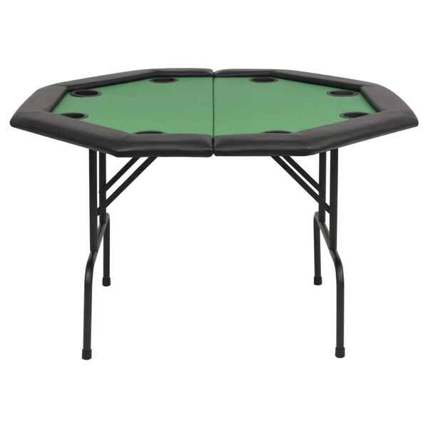 vidaXL Poker Table Green and Black MDF, Polyester, Artificial Leather, Steel