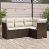 vidaXL Garden Sofa Set Brown, Cream White