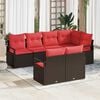vidaXL Sofa Set 7 pcs Brown Poly Rattan