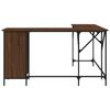 vidaXL Desk Brown Oak Engineered Wood, Metal Large Adjustable Feet