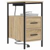 vidaXL Bedside Cabinet with Drawer Sonoma Oak 11.81 x 18.90 x 24.02 in