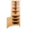 vidaXL Corner Cabinet Brown Solid oak wood and MDF with oak veneer Medium