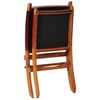 vidaXL Relaxing Chair Dark brown Goat leather, Solid acacia wood Medium