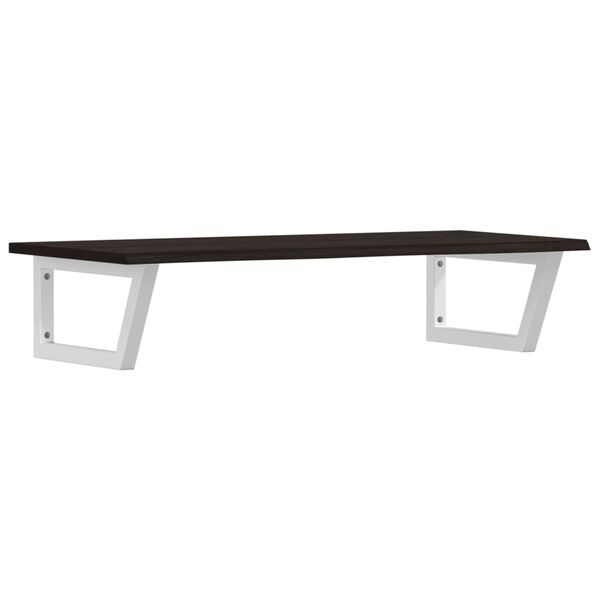 vidaXL Basin Shelf Dark Brown Solid Oak Wood 39.4 in x 19.7 in x 0.8 in